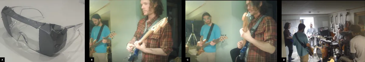 Observing jam sessions with goggles that limit the field of view to 52°.